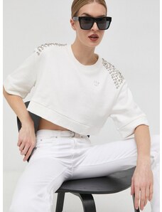 Βαμβακερή μπλούζα Pinko γυναικεία, χρώμα: άσπρο