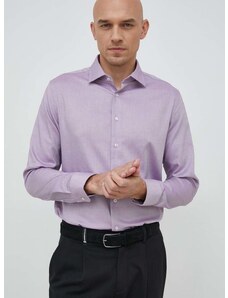 Βαμβακερό πουκάμισο Seidensticker ανδρικό, χρώμα: μοβ