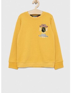 Παιδική βαμβακερή μπλούζα Guess χρώμα: κίτρινο