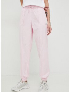 Βαμβακερό παντελόνι adidas χρώμα: ροζ