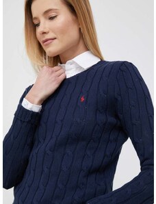 Βαμβακερό πουλόβερ Polo Ralph Lauren χρώμα: ναυτικό μπλε