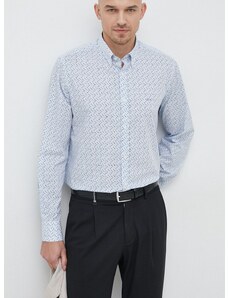 Βαμβακερό πουκάμισο Paul&Shark ανδρικό, χρώμα: άσπρο