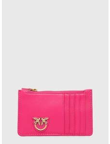 Δερμάτινο πορτοφόλι Pinko γυναικεία, χρώμα: μοβ