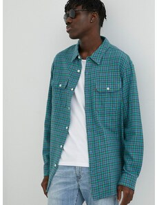 Βαμβακερό πουκάμισο Levi's Ανδρικό, χρώμα: πράσινο