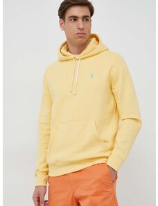 Μπλούζα Polo Ralph Lauren χρώμα: κίτρινο, με κουκούλα