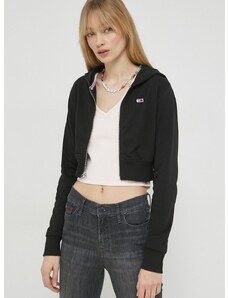 Μπλούζα Tommy Jeans χρώμα: μαύρο, με κουκούλα