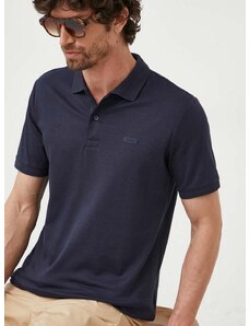 Βαμβακερό μπλουζάκι πόλο Calvin Klein χρώμα: ναυτικό μπλε