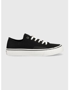 Πάνινα παπούτσια Tommy Jeans SKATE CANVAS ESS χρώμα: μαύρο, EM0EM01175