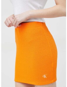 Φούστα Calvin Klein Jeans χρώμα: πορτοκαλί