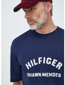 Μπλουζάκι Tommy Hilfiger x Shawn Mendes χρώμα: ναυτικό μπλε