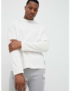 Βαμβακερή μπλούζα με μακριά μανίκια adidas χρώμα: μπεζ