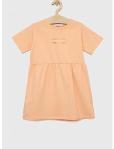 Παιδικό φόρεμα Calvin Klein Jeans χρώμα: πορτοκαλί