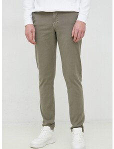 Παντελόνι με λινό μείγμα Tommy Hilfiger χρώμα: πράσινο