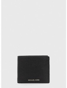 Δερμάτινο πορτοφόλι Michael Kors ανδρικά, χρώμα: μαύρο