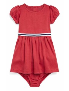Φόρεμα μωρού Polo Ralph Lauren χρώμα: κόκκινο