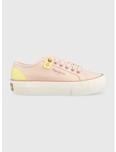 Πάνινα παπούτσια Pepe Jeans OTTIS χρώμα: ροζ