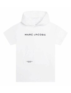 Παιδικό βαμβακερό φόρεμα Marc Jacobs χρώμα: άσπρο