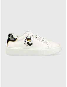 Δερμάτινα αθλητικά παπούτσια Karl Lagerfeld x Disney χρώμα: άσπρο, KL96223D