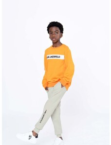 Παιδική μπλούζα Karl Lagerfeld χρώμα: πορτοκαλί