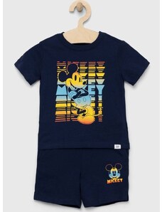 Παιδικό βαμβακερό σετ GAP x Disney χρώμα: ναυτικό μπλε