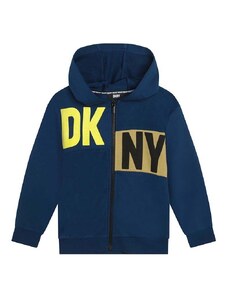 Παιδική μπλούζα DKNY χρώμα: ναυτικό μπλε, με κουκούλα