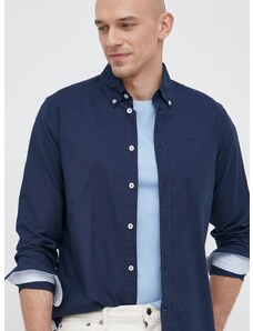 Βαμβακερό πουκάμισο North Sails ανδρικό, χρώμα: ναυτικό μπλε