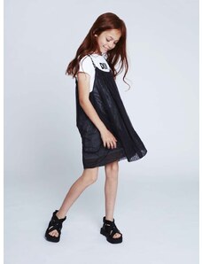 Παιδικό φόρεμα DKNY χρώμα: γκρι