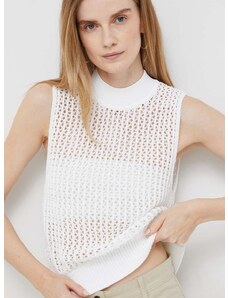Βαμβακερό γιλέκο Calvin Klein χρώμα: άσπρο