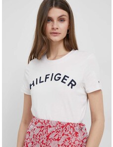 Βαμβακερό μπλουζάκι Tommy Hilfiger χρώμα: μπεζ