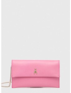 Δερμάτινη τσάντα ώμου Patrizia Pepe χρώμα: ροζ, 2B0050 L011