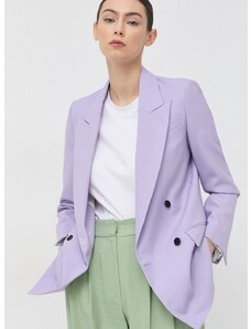 Μπλέιζερ με μίγμα μαλλιού Karl Lagerfeld χρώμα: μοβ