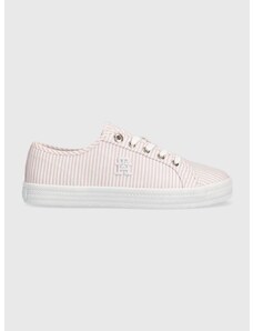 Πάνινα παπούτσια Tommy Hilfiger ESSENTIAL SNEAKER IN SEERSUCKER χρώμα: ροζ, FW0FW06958