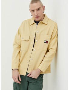 Τζιν μπουφάν Tommy Jeans ανδρικό, χρώμα: κίτρινο