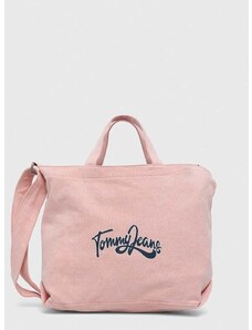Βαμβακερή τσάντα Tommy Jeans χρώμα: ροζ