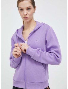Μπλούζα adidas χρώμα: μοβ, με κουκούλα