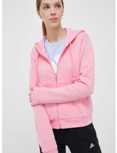 Μπλούζα adidas χρώμα: ροζ, με κουκούλα