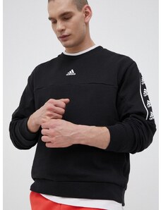 Βαμβακερή μπλούζα adidas χρώμα: μαύρο