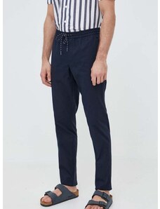 Βαμβακερό παντελόνι Tommy Hilfiger χρώμα: ναυτικό μπλε