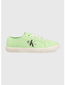 Πάνινα παπούτσια Calvin Klein Jeans ESS VULC MONO W ESS VULC MONO W χρώμα: πράσινο YW0YW00482