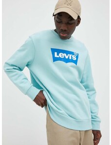 Βαμβακερή μπλούζα Levi's χρώμα: τιρκουάζ