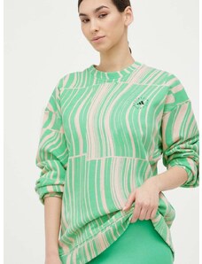 Βαμβακερή μπλούζα adidas by Stella McCartney γυναικεία, χρώμα: πράσινο