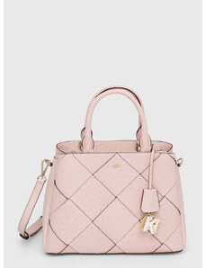 Δερμάτινη τσάντα Dkny χρώμα: ροζ