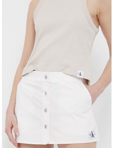 Φούστα Calvin Klein Jeans χρώμα: άσπρο