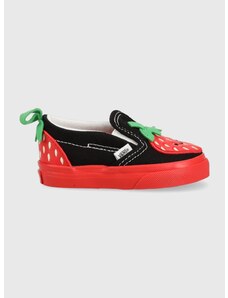Παιδικά πάνινα παπούτσια Vans Slip On V Berry DRDBL χρώμα: μαύρο