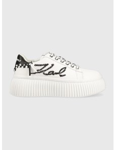Δερμάτινα αθλητικά παπούτσια Karl Lagerfeld KREEPER LO χρώμα: άσπρο, KL42372 F3KL42372