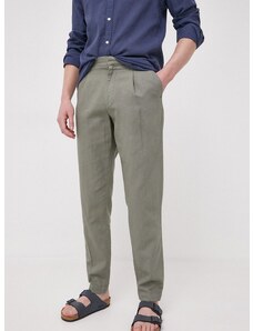 Παντελόνι με λινό μείγμα Pepe Jeans Arrow χρώμα: πράσινο