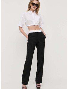Μάλλινα παντελόνια Victoria Beckham χρώμα: μαύρο