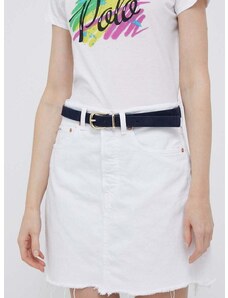 Τζιν φούστα Polo Ralph Lauren χρώμα: άσπρο
