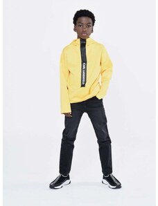 Παιδική μπλούζα Karl Lagerfeld χρώμα: πορτοκαλί, με κουκούλα