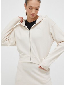 Μπλούζα DKNY χρώμα: μπεζ, με κουκούλα